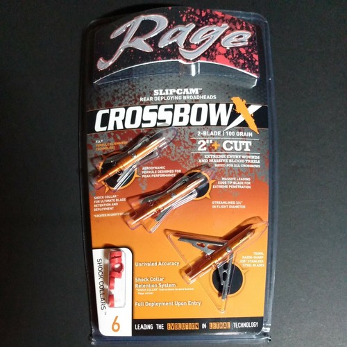Rage R65100 2-Blade Chisel Tip Broad Heads - 3 Pack