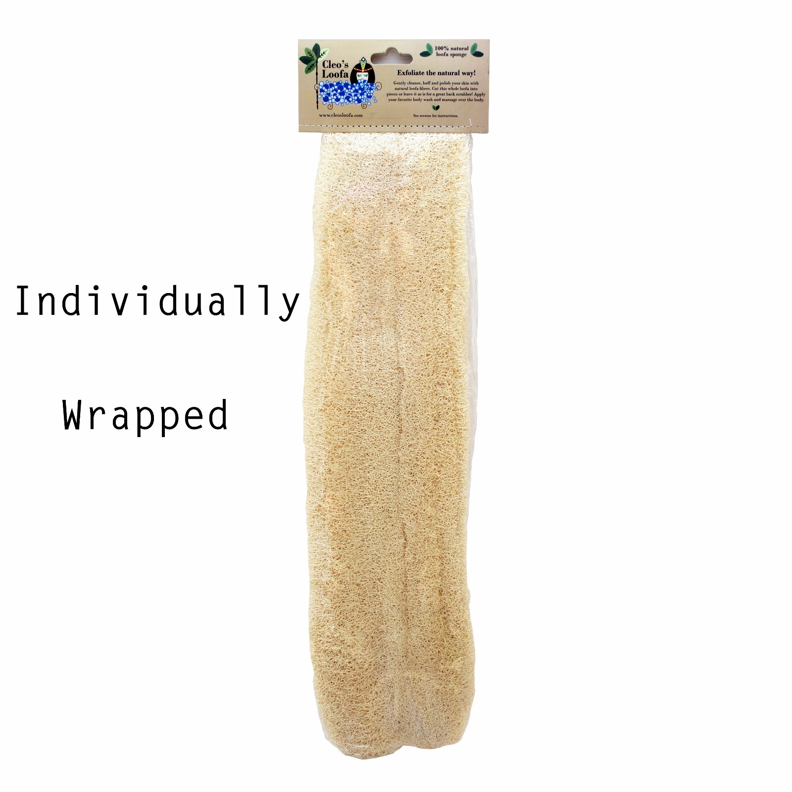 X-Large Bath Sponge Cleo's Brand | Natural Back Scrubber | Whole Shower Loofah