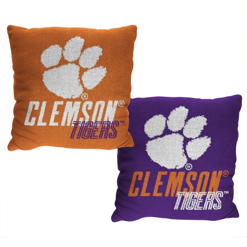 Двухсторонняя жаккардовая декоративная подушка Northwest NCAA Clemson Tigers