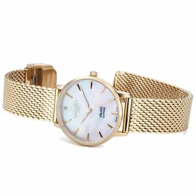 Pre-owned Roamer 989847 48 10 05 Women's Valais Diamond Set Wristwatch In Brown/white