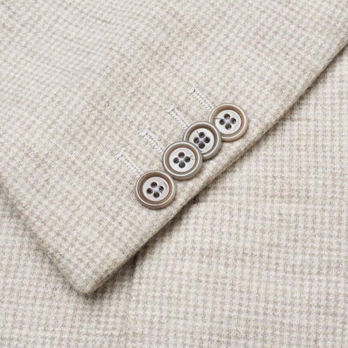 Pre-owned Sartoria Partenopea Beige Flannel Peak Lapel Wool Suit Current Model