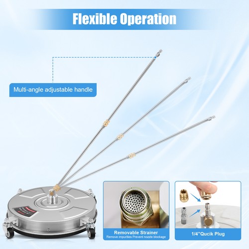 16.5 inch Pressure Washer Surface Cleaner for 2200-4000 PSI Pressure Washer 4GPM