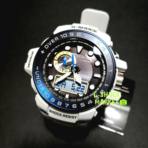 Pre-owned Casio G-shock Gulfmaster White/grey Multiband 6 Solar Men's Watch Gwn-1000e-8a