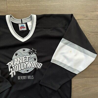 Vtg 1991 PLANET HOLLYWOOD Beverly Hills Hockey Jersey Sz MD Los Angeles Kings