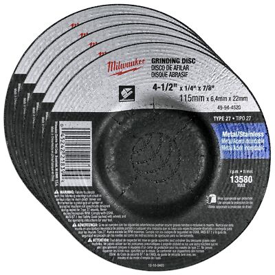 Milwaukee 15 Piece - 4.5" Grinding & Cut Off Wheel Set for Grinders - Aggress...