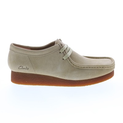 Clarks Wallabee 2 26158823 Женские Бежевые Замшевые Ботинки Чукка На Шнуровке 7.5