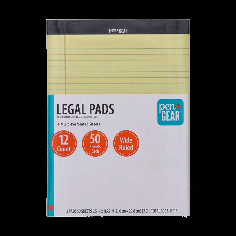 Pen + Gear Wide Ruled Legal Pads, 8.5