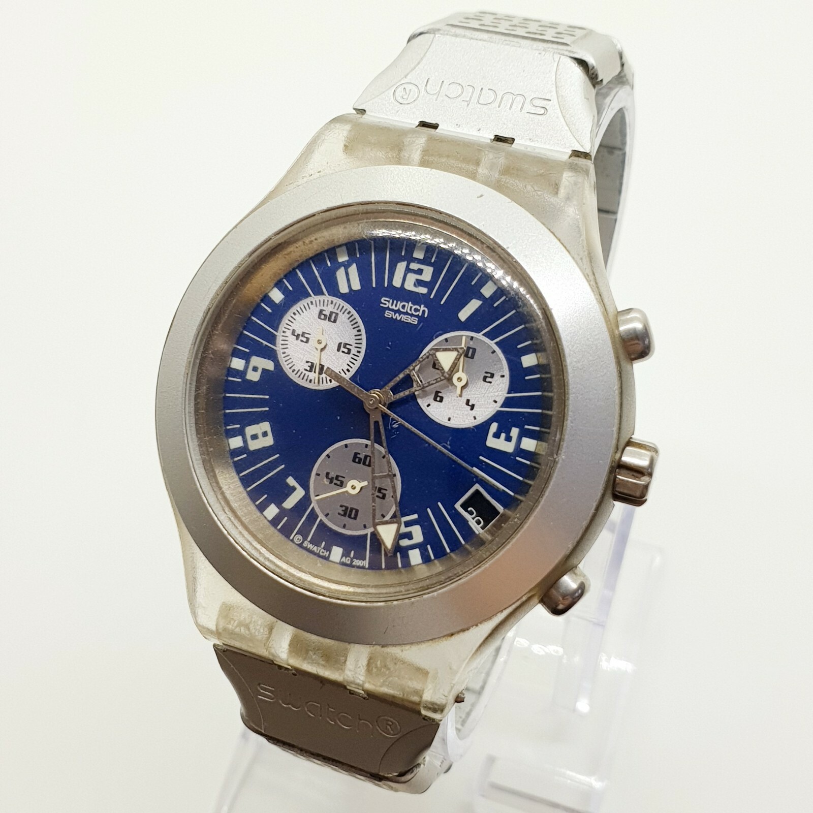 2001 Swatch Irony Diaphane Chronograph Watch 42mm Case Swiss Swatch Chrono RARE eBay