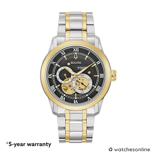 Pre-owned Bulova Mens Classic Sutton 4-hand Automatic Double Curved Mineral Crystal 98a311