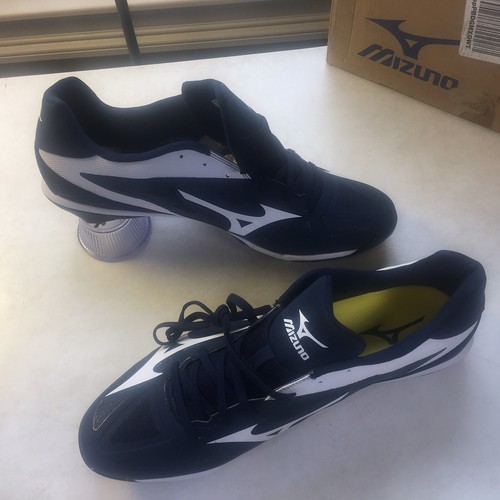 NIB) Men's MIZUNO HEIST IQ LOW 320501 NAVY/ WHITE METAL Baseball