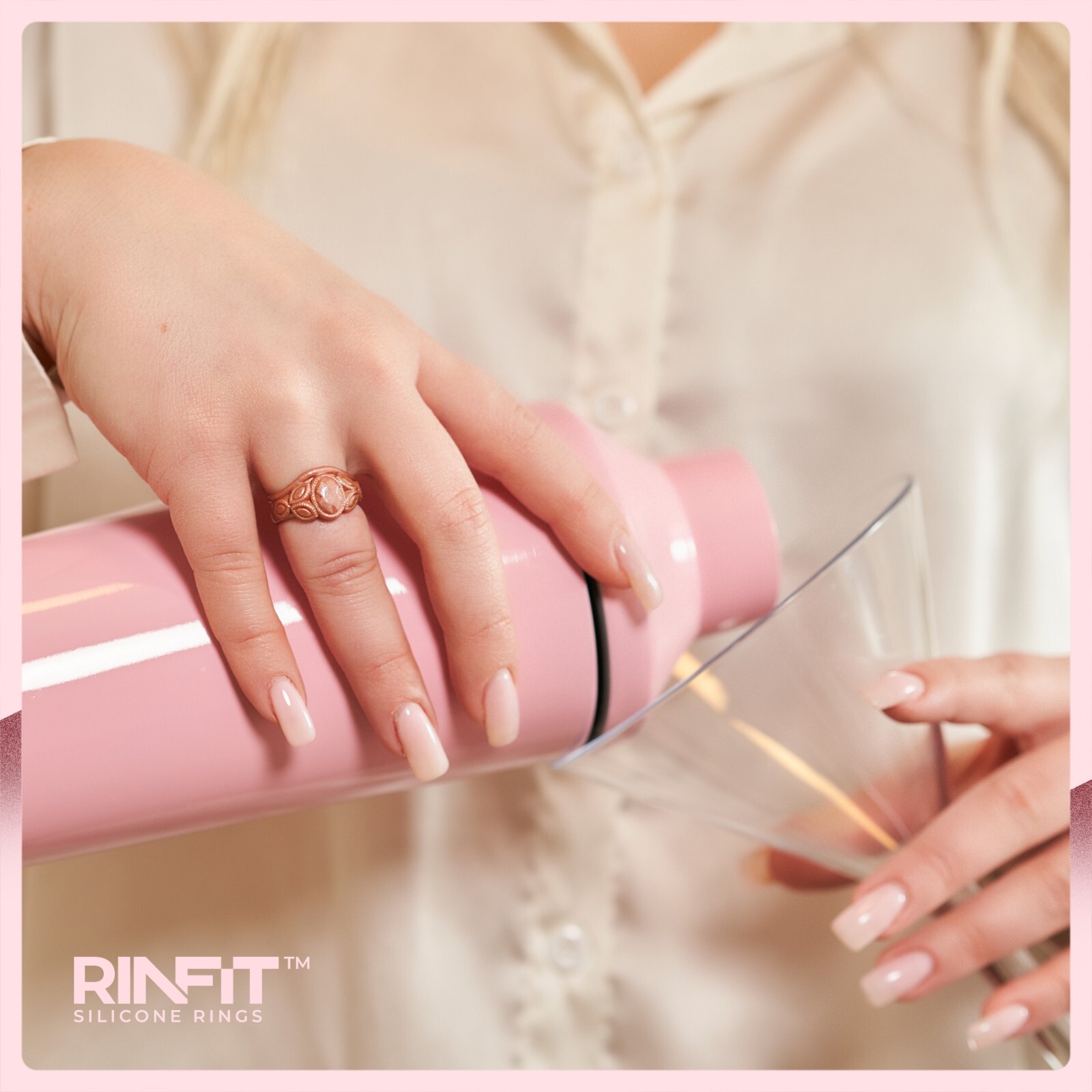 Rinfit's Pear & Oval Bundle - Soft&Comfortable Wedding Rings for Women - 2pack