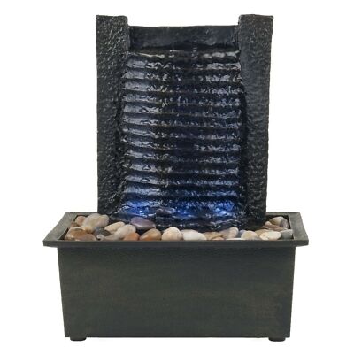 Table Top Electric Water Fountain Pillar Wall with LED Light Calming Sound