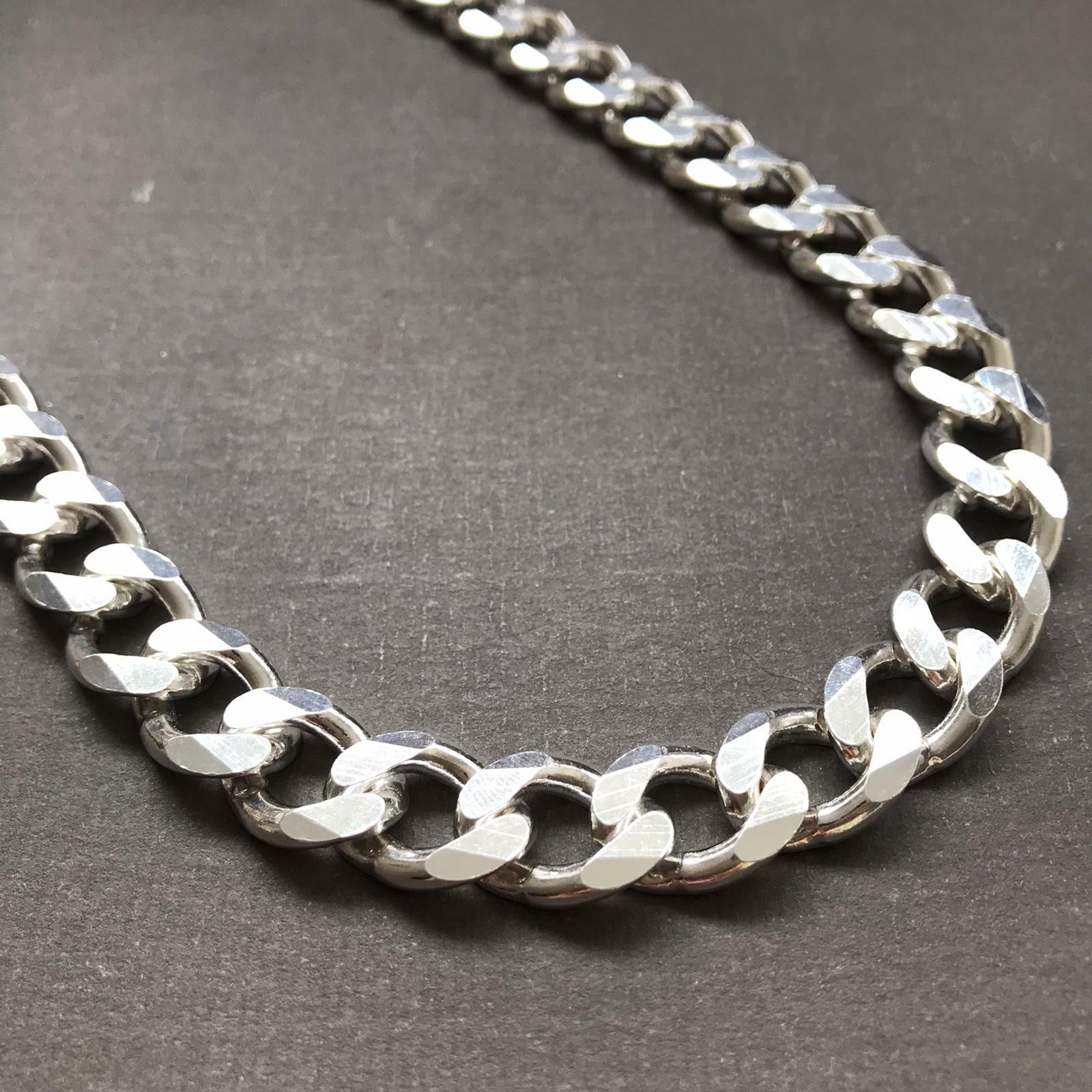 Pre-owned Handmade Mens Cuban Tight Curb Chain Necklace 925 Sterling Silver 159gr 14mm 28inch