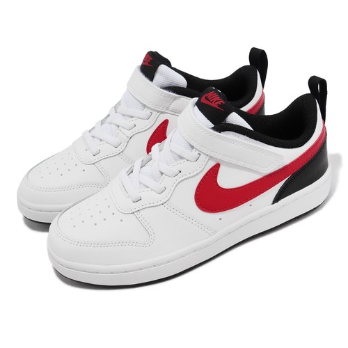 

Nike Court Borough Low 2 PSV White Red Black Strap Kids Preschool BQ5451-110, Белый, Court Borough Low 2 Psv