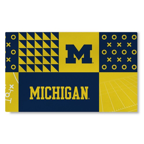 Моющийся коврик для гостиной с цветными блоками Northwest NCAA Michigan Wolverines Tide