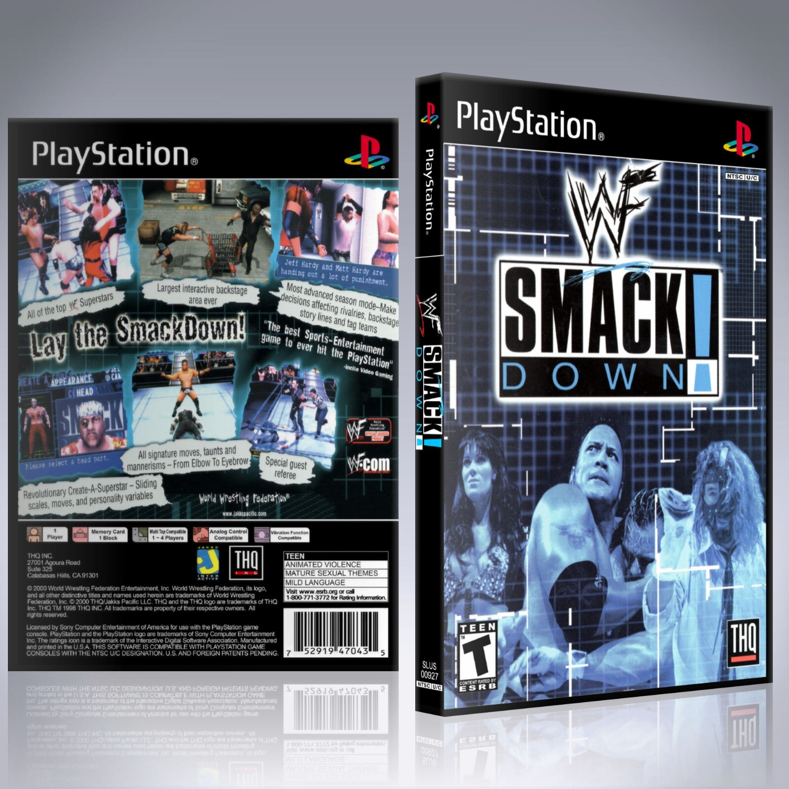 PlayStation - PS★WWF SMACKDOWN 海外版 北米版 ハガキ付 PS☆WWF SMACKDOWN 海外版 北米版 ハガキ付☆箱付・説明書付