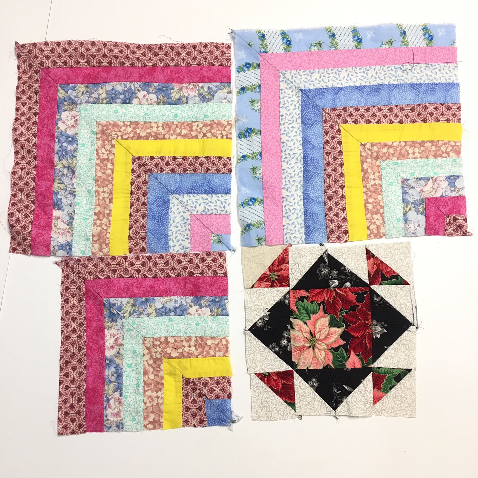 Patchwork Quilt Top Blocks 35 Piece Mixed Lot Applique Embroidered Crazy Star