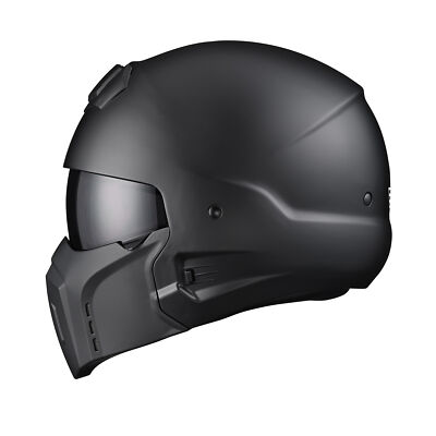 AHR Open Face Motorcycle Helmet w/ Detachable Chin Guard Vis