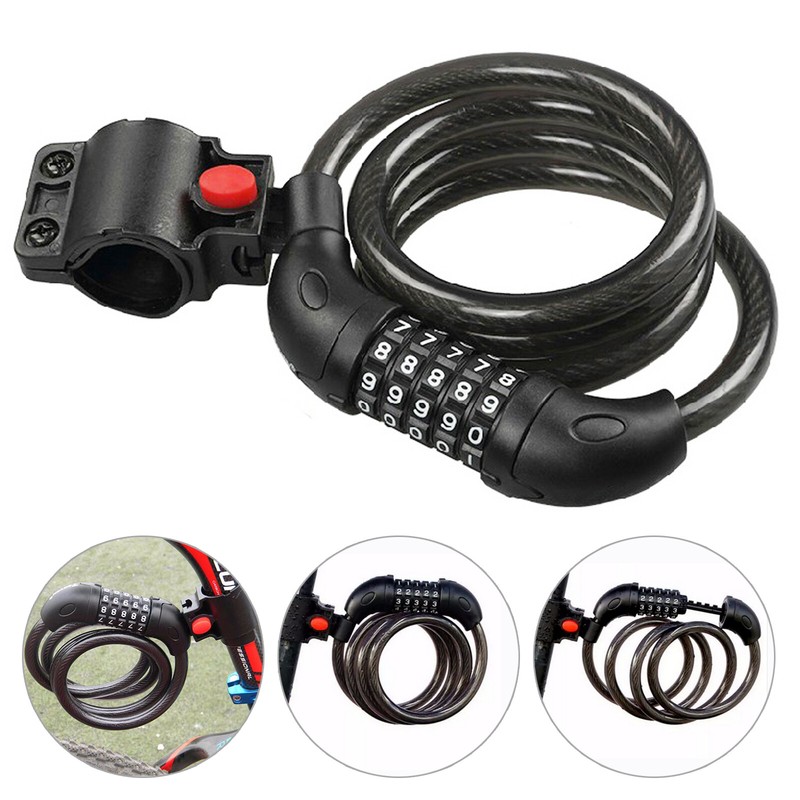 Neu Motorradschloss Fahrradschloss Stahl Zahlenschloss Zylinderschloss 120cm DE