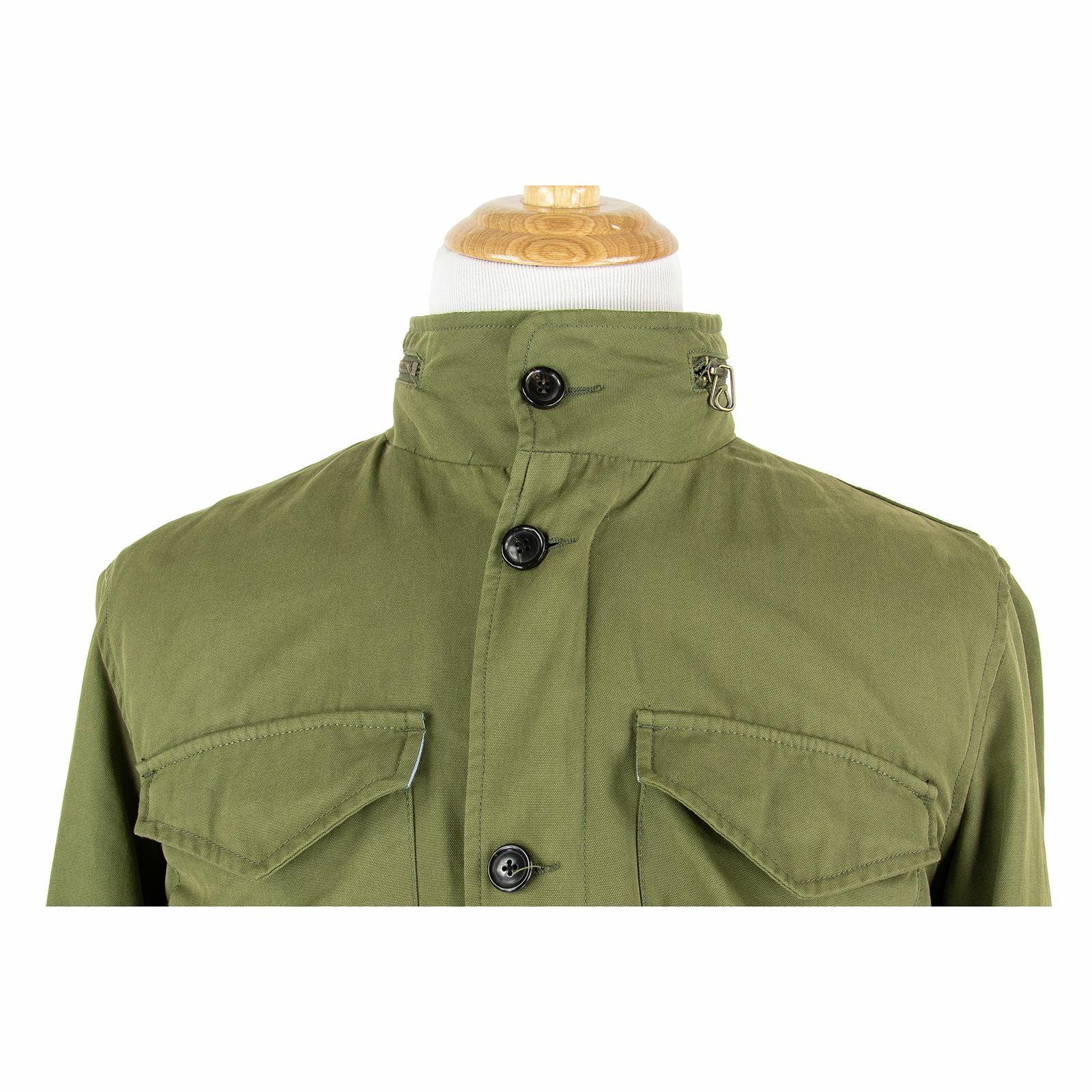 Download J. Press Army Green Cotton Zip Away Hood Multi Pocket ...