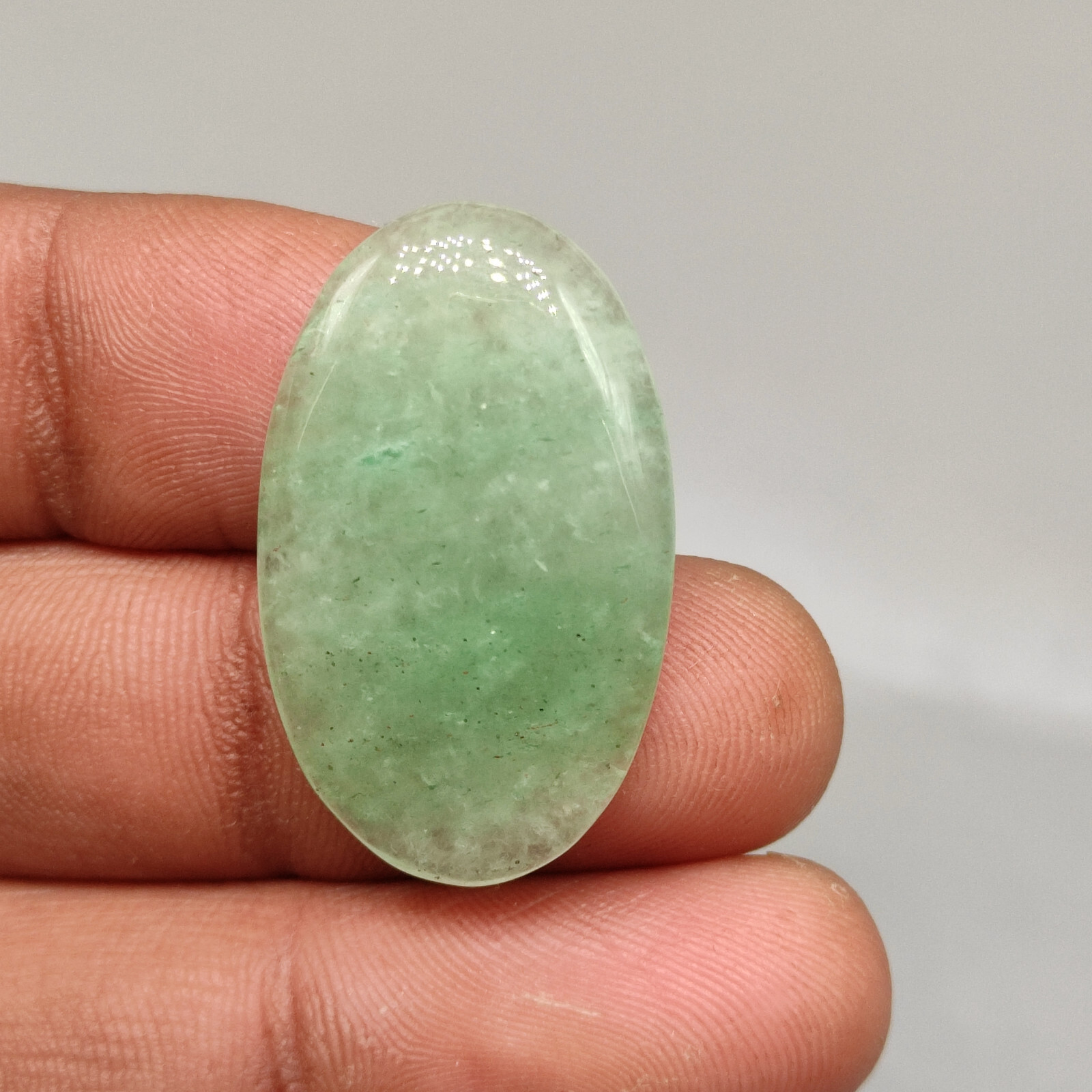 Green jade cabochon designer green jadeite crystal clear healing gemstone G6126