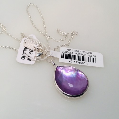 Pre-owned Ippolita Wonderland Large Teardrop Pendant Necklace In Periwinkle In Purple