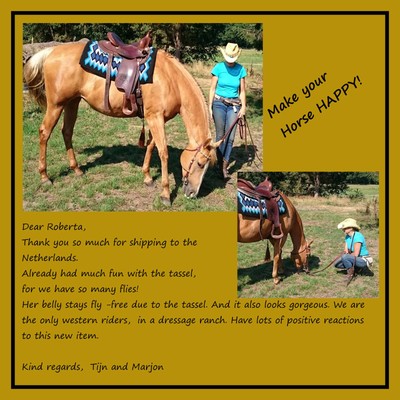 X-Thick HorseHair Shufly tassel 2 layers Creamy white horse hair Black tassel