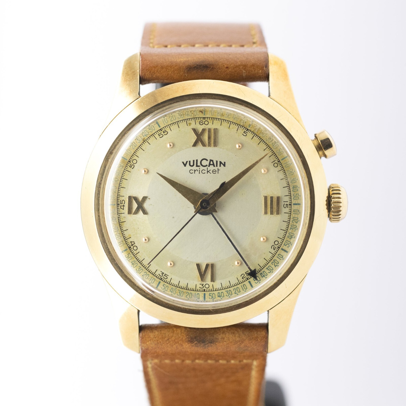 Vulcain Cricket 1950s Manuale a Carica 14KYG 34mm Preciso Forma Vintage Orologio eBay