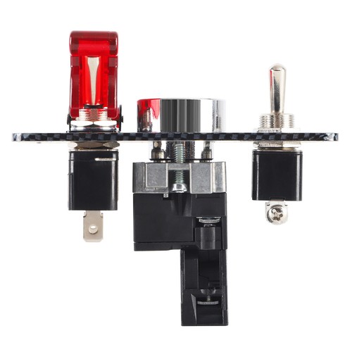 Carbon Ignition Button Switch Panel Engine Start Push LED 12V Toggle Racing Car