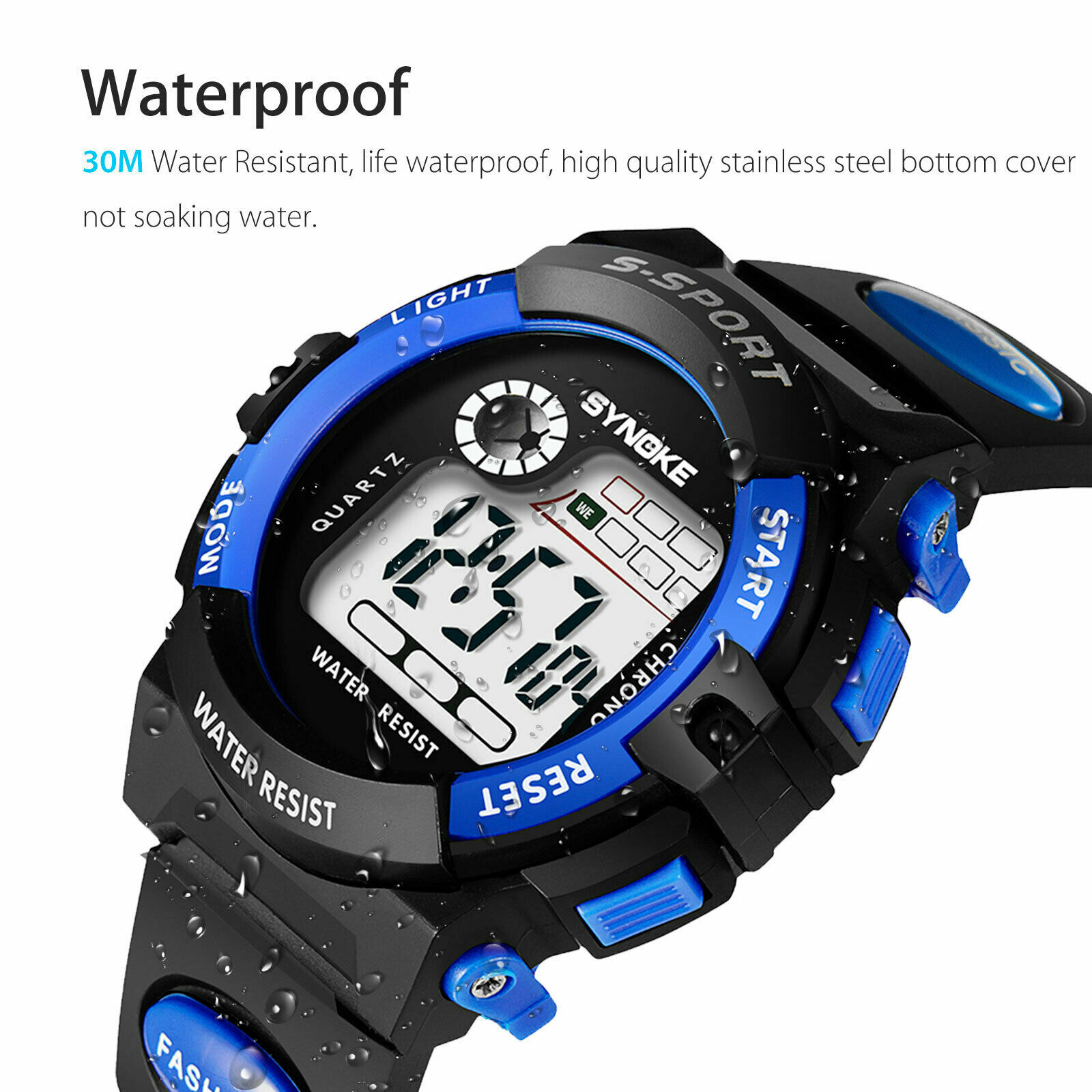 Kids Children Boys Girls Digital Electronic Watch LED Sports Watches Waterproof