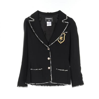 539 CHANEL テーラードジャケット 40 CHANEL 05C COCO Mark tailored jacket P24952V12963 wool Black Used