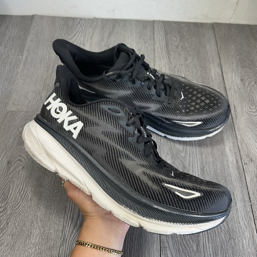 Hoka One One Mens Clifton 9 1132210 BWHT Black Running Shoes