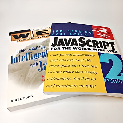 2 Book Lot JavaScript Building websites with javascript, Javascript for the WWW