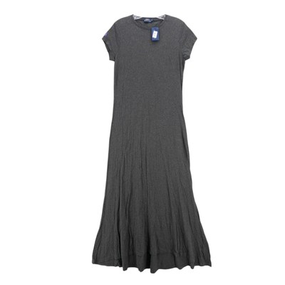 NWT POLO RALPH LAUREN T-Shirt Maxi Dress Charcoal Heather Gray Cotton MEDIUM