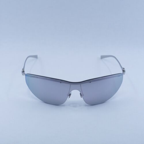 Pre-owned Gucci Gg1700s 002 Silver/grey With Silver Mirror 99-1-125 Sunglasses