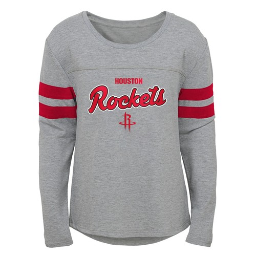 Серая футболка Outerstuff Houston Rockets NBA для девочек, детей (4–6X) и молодежи (7–16 лет)