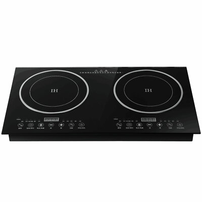 110V Induction Cooktop 2 Burners Electric Hob Cook Top Stove Ceramic Cooktop 