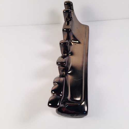 Haeger Pottery Embossed Store Dealer Sign Metallic Bronze Gloss Glaze 8” wide