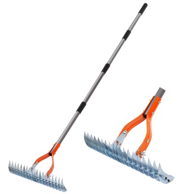 Walensee Thatch Rake, 15-Inch Lawn Thatching Rake, Robust Dethatcher Rake, Ef...