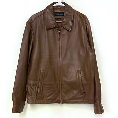 Murano Mens Size M Brown Lined Lambskin Leather Jacket - Butter Soft!