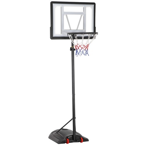 Portable Basketball Hoop Goal System Adjustable Height PVC Backboard Outdoor