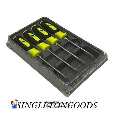 Snap-on Tools NEW SGTX40BHV YELLOW 4 Piece Soft Grip Torx Mini Screwdriver Set