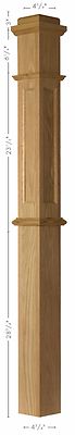 AFP-4375 Poplar Actual Flat Panel Box Newel Post