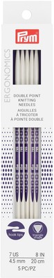Prym Ergonomics 8-Inch Double-Point Knitting Needle, Size 7 (5-Pack)