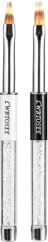 Nail Ombre Brush Set - 2PCS Nail Art Painting Pens with Gradient Color, Rhinesto