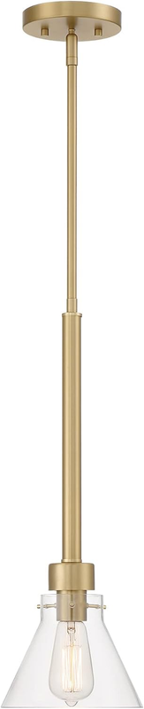 Willow Creek Pendant Light, 7 Inch Hanging Ceiling Fixture for Kitchen Island and Dining Room, Brushed Gold, D204M-7P-BG