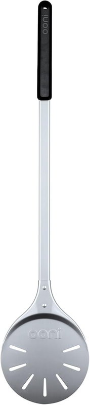 Pizza Turning Peel - 7 Inch Aluminum Perforated Pizza Peel, Lightweight Metal Pizza Turner with Long Handle, Pizza Tools, Pizza Oven Accessories
