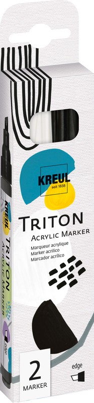 Kreul Acrylfarbstifte-Set Triton Acrylic Marker Edge 2 StÃ¼Ck Schwarz WeiÃ