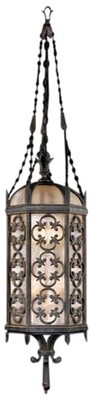 Lantern COSTA DEL SOL Medium 4-Light Iridescent Textured Marbella Black Glass