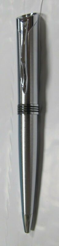 Quill Stainless Steel & Chrome Trim Ballpoint Pen New